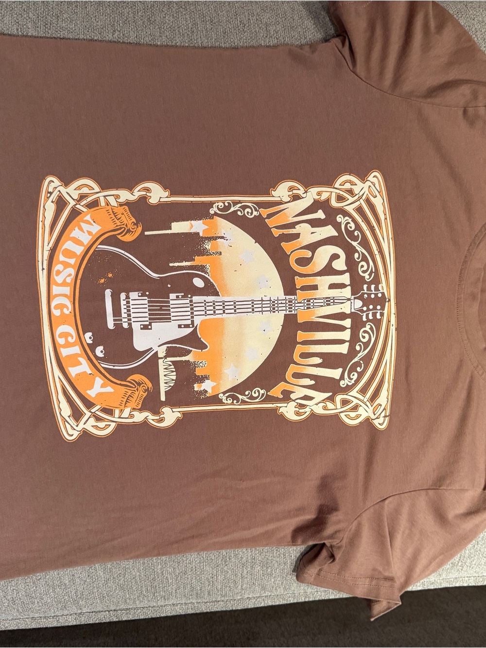 Nashville Music City Graphic Tee - Brown